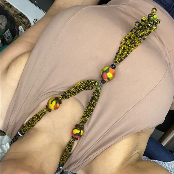 Vintage 1960s Multicolor and Multistrand Glass Beaded Necklace